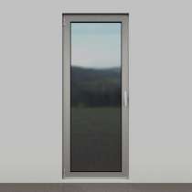 Porte-fenêtre en aluminium 1 vantail sur mesure vue depuis l'extérieur