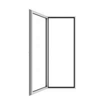 Porte-fenêtre en aluminium 1 vantail sur mesure ouverte
