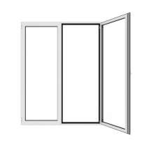 Porte-fenêtre en aluminium 2 vantaux sur mesure ouverte