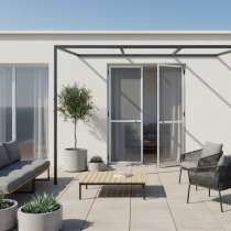 Moustiquaire pour porte 2 vantaux vue depuis la terrasse