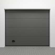 Porte de garage sectionnelle lisse en acier gris 7016