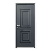 Porte d'entrée ALU gris 7016 1 vantail sur mesure avec moulures