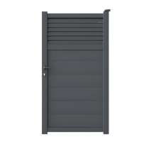 Portillon aluminium sur mesure gris 7016 avec lames de 10cm