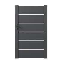 Portillon aluminium sur mesure avec lames ajourées