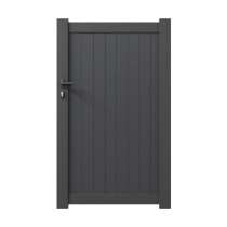 Portillon aluminium sur mesure avec lames verticales de 10 cm