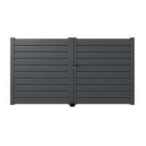 Portail aluminium battant avec lames de 10 cm