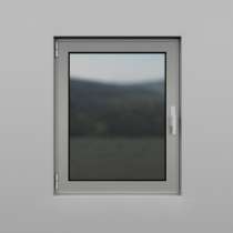 Fenêtre en aluminium 1 vantail sur mesure vue depuis l'extérieur