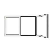 Fenêtre en aluminium 2 vantaux sur mesure ouverte