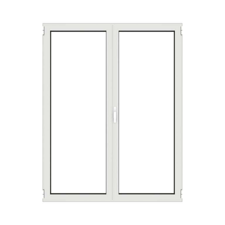 Porte-fenêtre en aluminium 2 vantaux sur mesure fermée