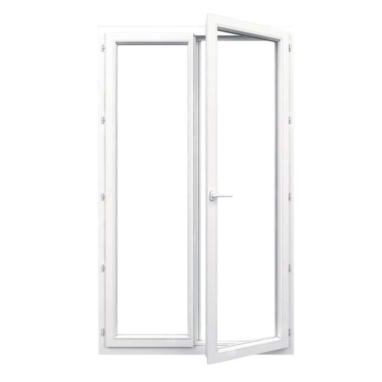 Porte-fenêtre PVC 2 vantaux ouverte sur mesure