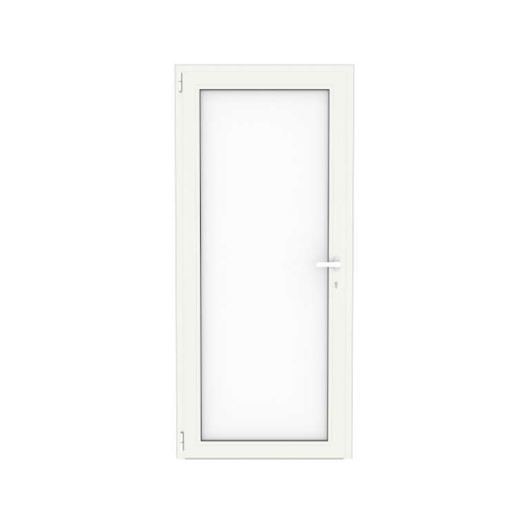 Porte de service en aluminium avec panneau fermée
