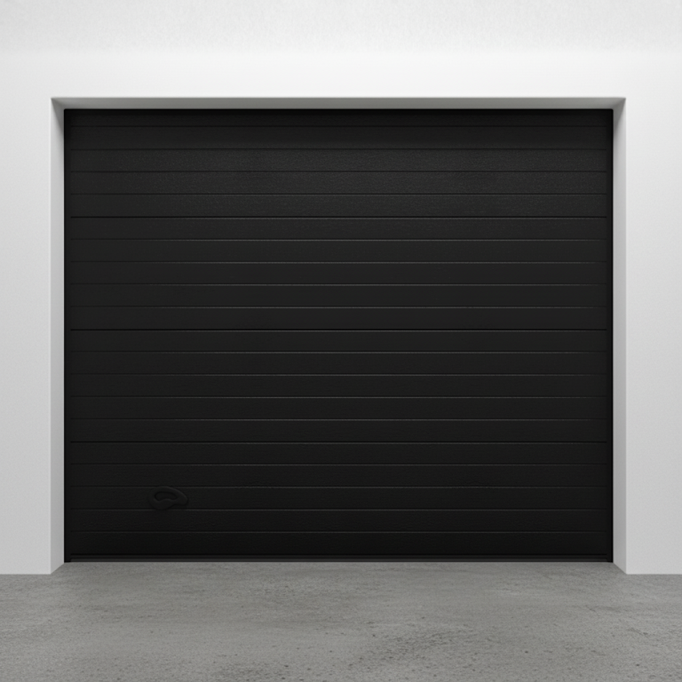 Porte de garage sectionnelle rainurée en acier Blanc 9010