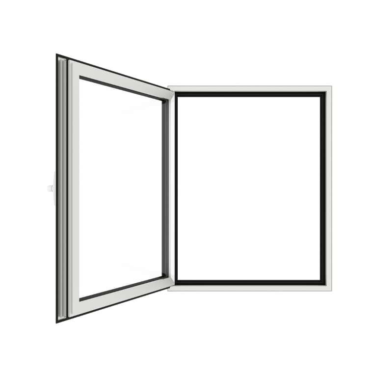 Fenêtre en aluminium 1 vantail sur mesure ouverte