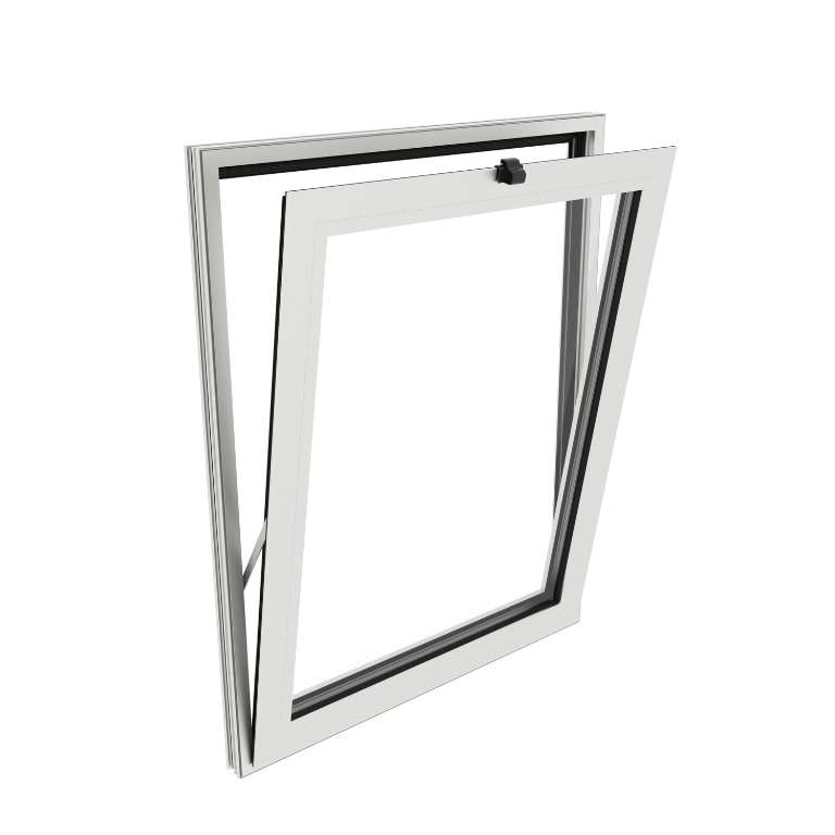 Soufflet abattant en aluminium sur mesure ouverte