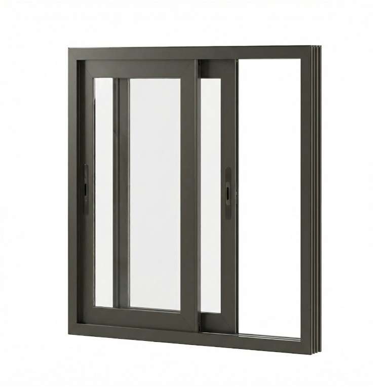 Fenêtre coulissante aluminium entrouverte
