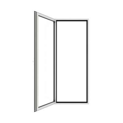 Porte-fenêtre en aluminium 1 vantail sur mesure ouverte