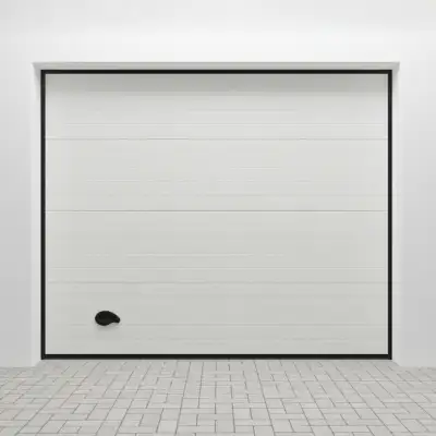 Porte de garage sectionnelle rainurée en acier Blanc 9010