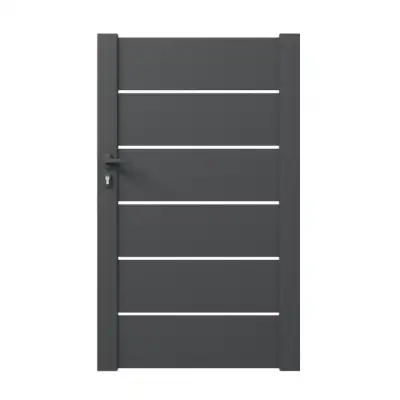 Portillon aluminium sur mesure avec lames ajourées