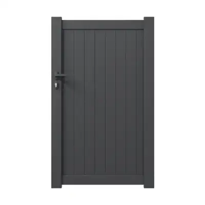 Portillon aluminium sur mesure avec lames verticales de 10 cm