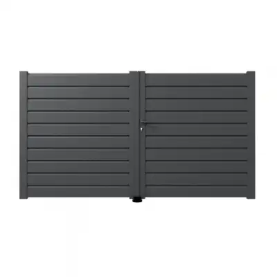 Portail aluminium battant avec lames de 10 cm