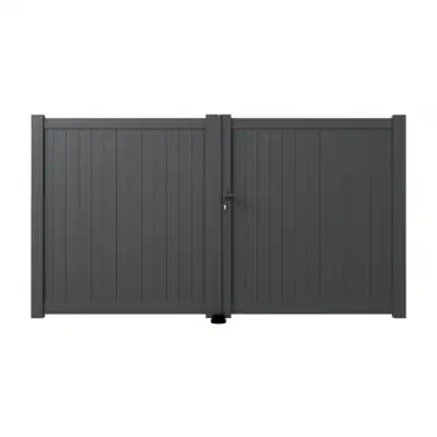 Portail aluminium battant sur mesure avec lames verticales de 10 cm