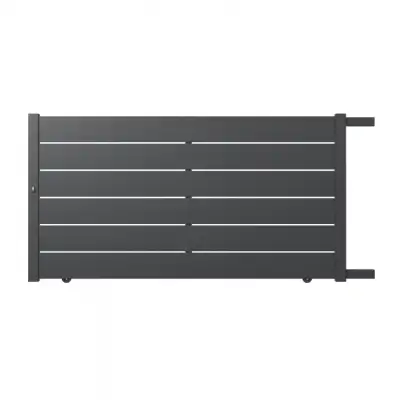 Portail aluminium coulissant sur mesure avec lames ajourées