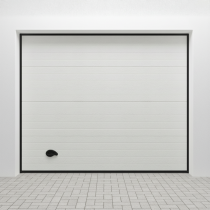 Porte de garage sectionnelle rainurée en acier Blanc 9010