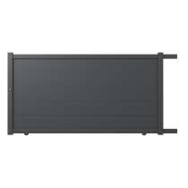 Portail aluminium coulissant sur mesure gris 7016 avec lames de 20cm