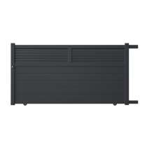Portail coulissant aluminium sur mesure gris 7016 avec lames de 10cm