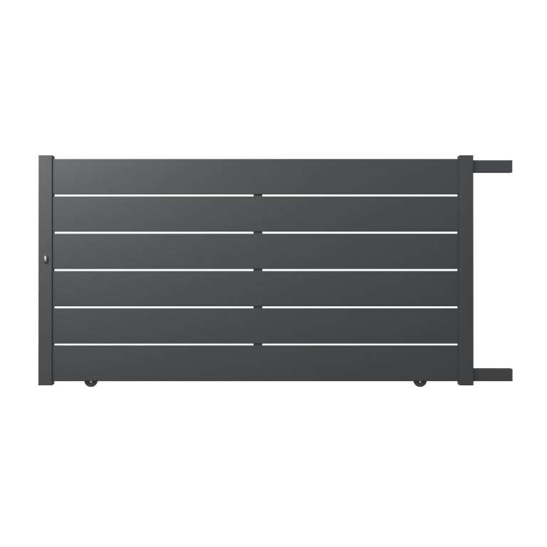 Portail aluminium coulissant sur mesure avec lames ajourées